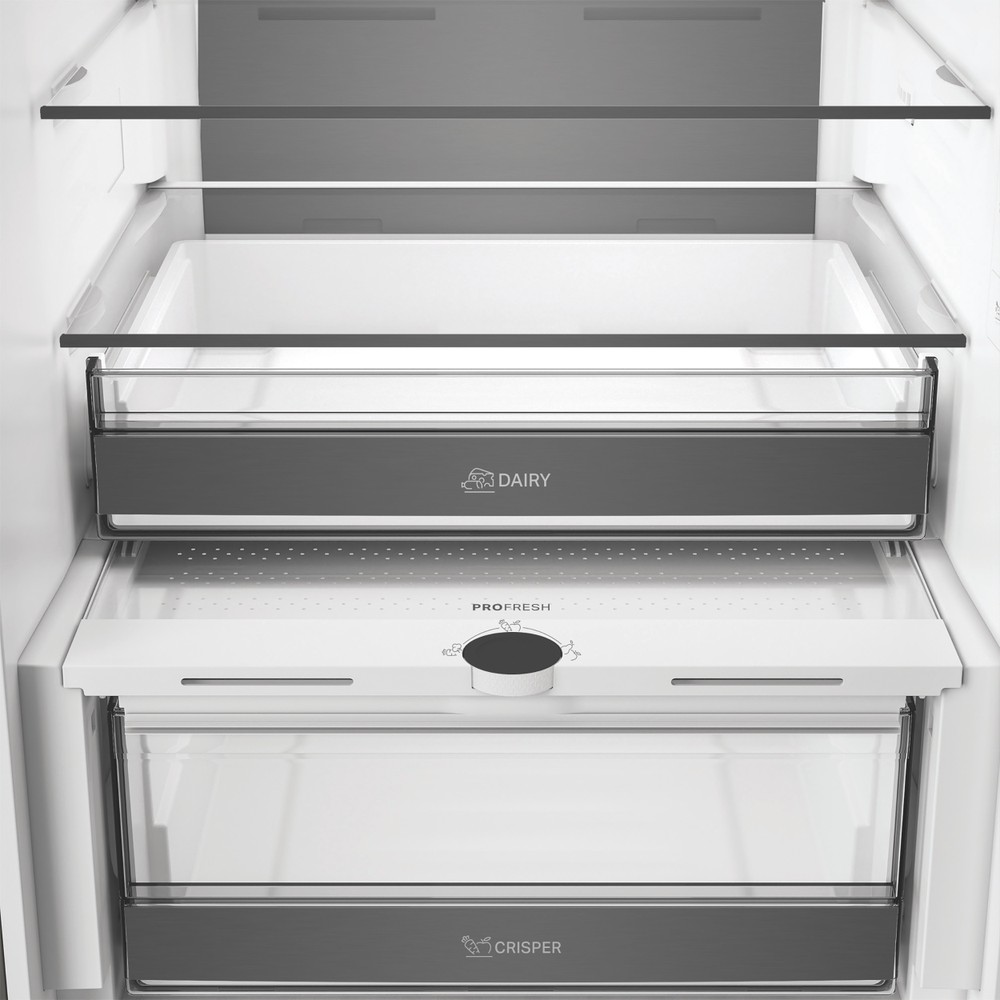 Whirlpool WHK 26413 XBR6EA1 Total No Frost alulfagyasztós kombinált hűtőszekrény, 297/118L, Zen Inverter Kompresszor, 59.5x67.3x203.5 cm, sötét inox szín 