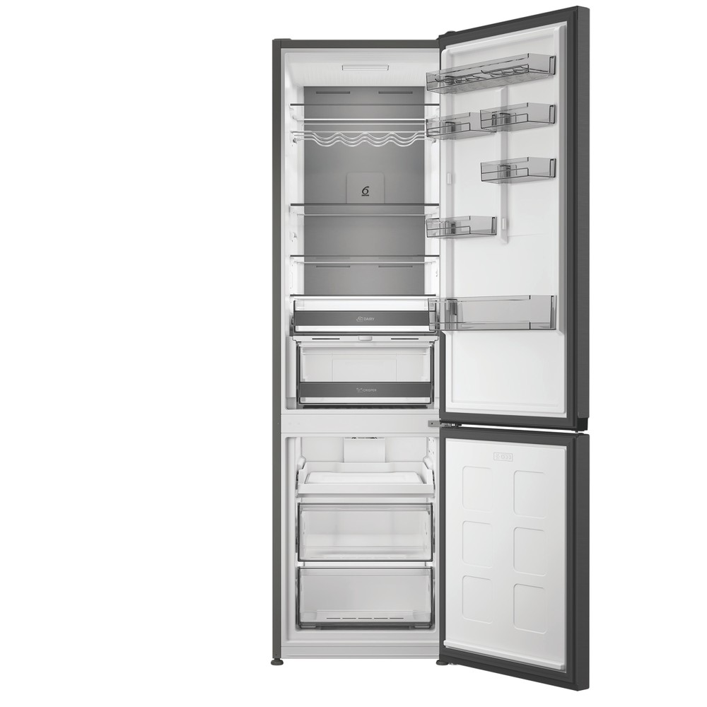 Whirlpool WHK 26413 XBR6EA1 Total No Frost alulfagyasztós kombinált hűtőszekrény, 297/118L, Zen Inverter Kompresszor, 59.5x67.3x203.5 cm, sötét inox szín 