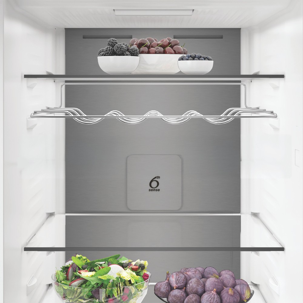 Whirlpool WHK 26413 XBR6EA1 Total No Frost alulfagyasztós kombinált hűtőszekrény, 297/118L, Zen Inverter Kompresszor, 59.5x67.3x203.5 cm, sötét inox szín 