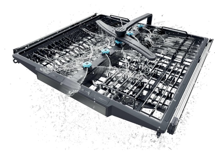 Haier XF 4A4M4BX mosogatógép, 14 teríték, Bio Led fertőtlenítő fénnyel, 3 kosár, Wifi, automatikus ajtónyitás, inverter motor, 59.7x59.8x85 cm, inox szín 