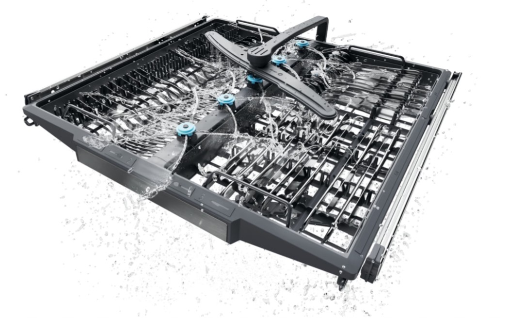 Haier XF 4A4M4PB mosogatógép, 14 teríték, inverter motor, 3 kosár, Wifi, automatikus ajtónyitás, 59.7x59.8x85 cm, fekete szín