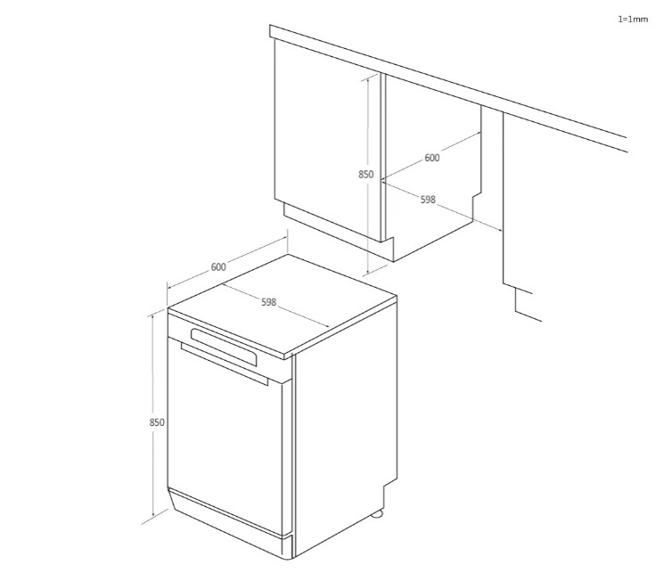 Haier XF 4A4M4PB mosogatógép, 14 teríték, inverter motor, 3 kosár, Wifi, automatikus ajtónyitás, 59.7x59.8x85 cm, fekete szín
