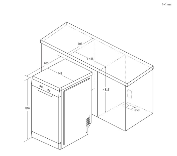 Haier XF1C3TB1FW mosogatógép, 11 teríték, inverter motor, 3 kosár, Wifi, automatikus ajtónyitás, 44.8x60.5x84.6 cm