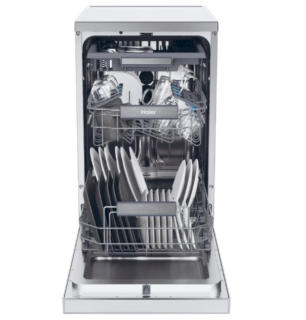 Haier XF1C3TB1FX mosogatógép, 11 teríték, Wifi, inverter motor, 3 kosár, automatikus ajtónyitás, 44.8x60.5x84.6 cm, inox