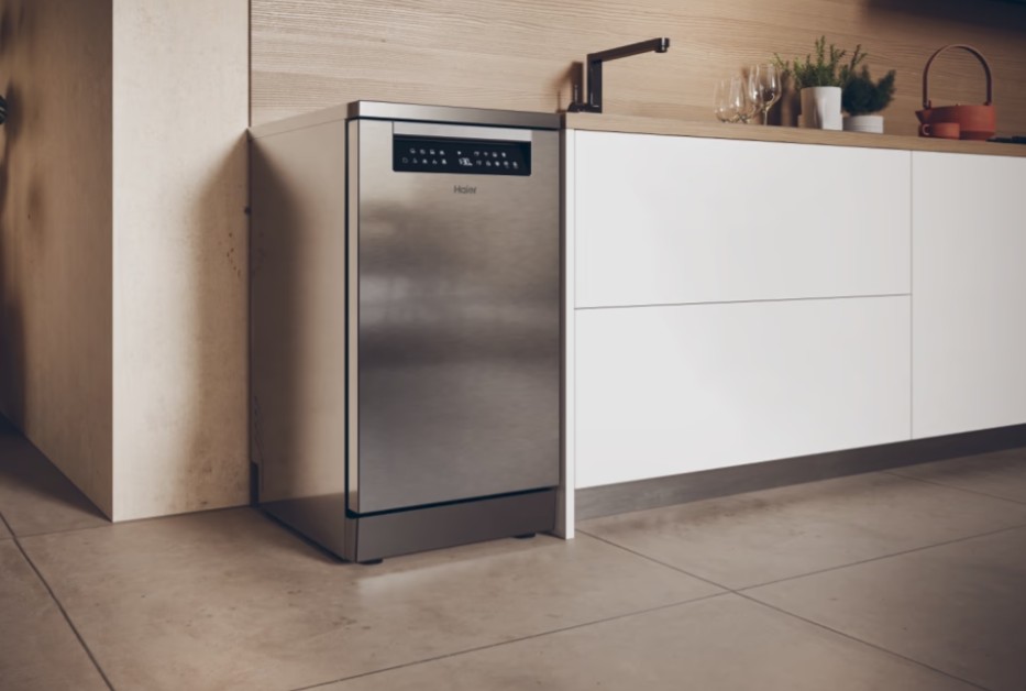 Haier XF1C3TB1FX mosogatógép, 11 teríték, Wifi, inverter motor, 3 kosár, automatikus ajtónyitás, 44.8x60.5x84.6 cm, inox