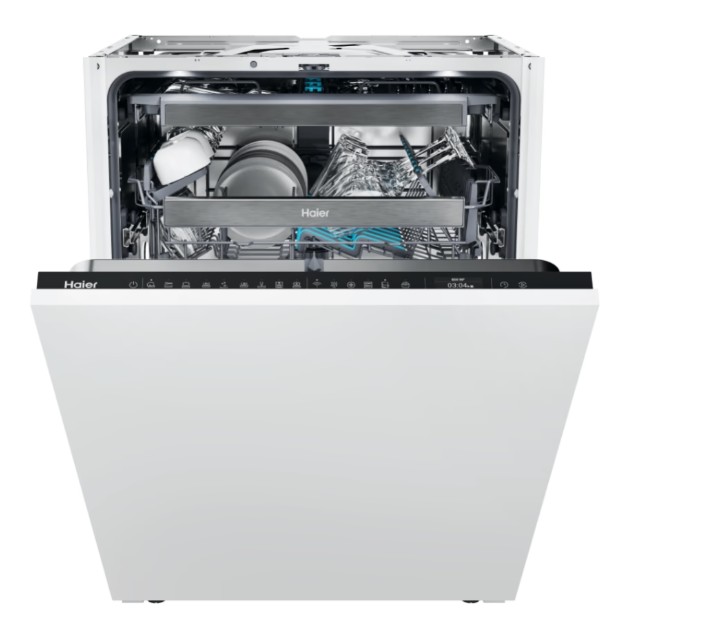Haier XS 63A4M4B teljesen beépíthető mosogatógép 16 teríték, Wifi, 3 kosár, automatikus ajtónyitás, 59.7x55.5x81.8 cm