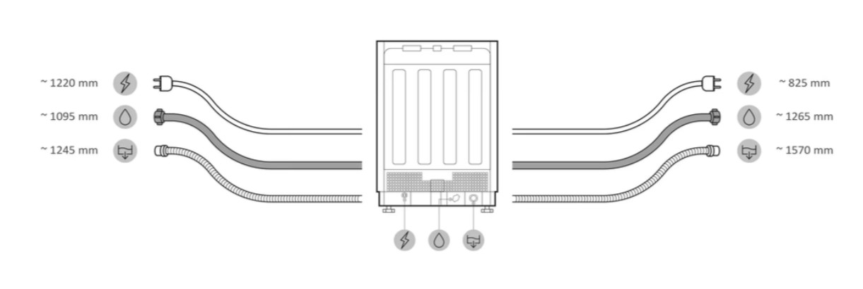 Haier XU 4A4M4PSX pult alá építhető kezelőpaneles mosogatógép,  inox gyári előlappal, 14 teríték, Wifi, inverter motor, 3 kosár, automatikus ajtónyitás, 59.7x55.5x81.8 cm