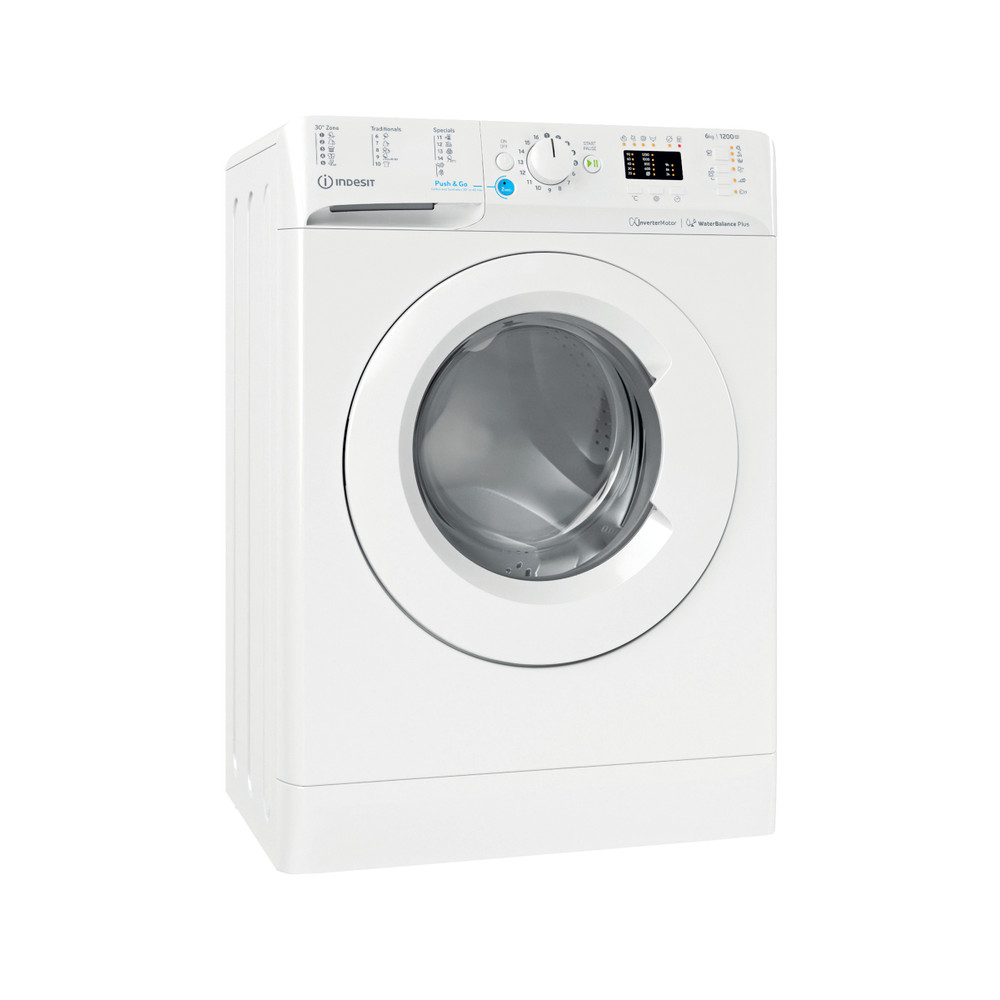 Indesit BWSA 61294 W EU N elöltöltős mosógép, 6 kg, inverter motor, 59.5x42.5x85 cm