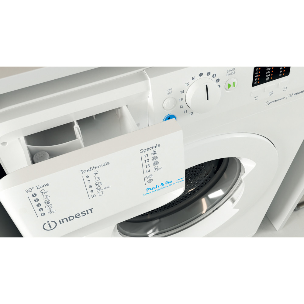 Indesit BWSA 61294 W EU N elöltöltős mosógép, 6 kg, inverter motor, 59.5x42.5x85 cm