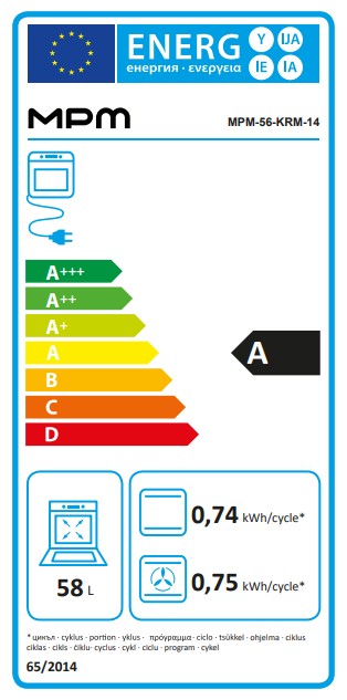 MPM MPM-56-KRM-14 kombinált tűzhely, 58L, 60x60x85 cm, bézs szín 