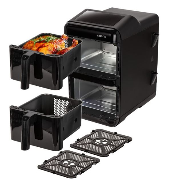 MPM MPM-MFR-13 forrólevegős sütő, Air Fryer, 12L, fekete szín 