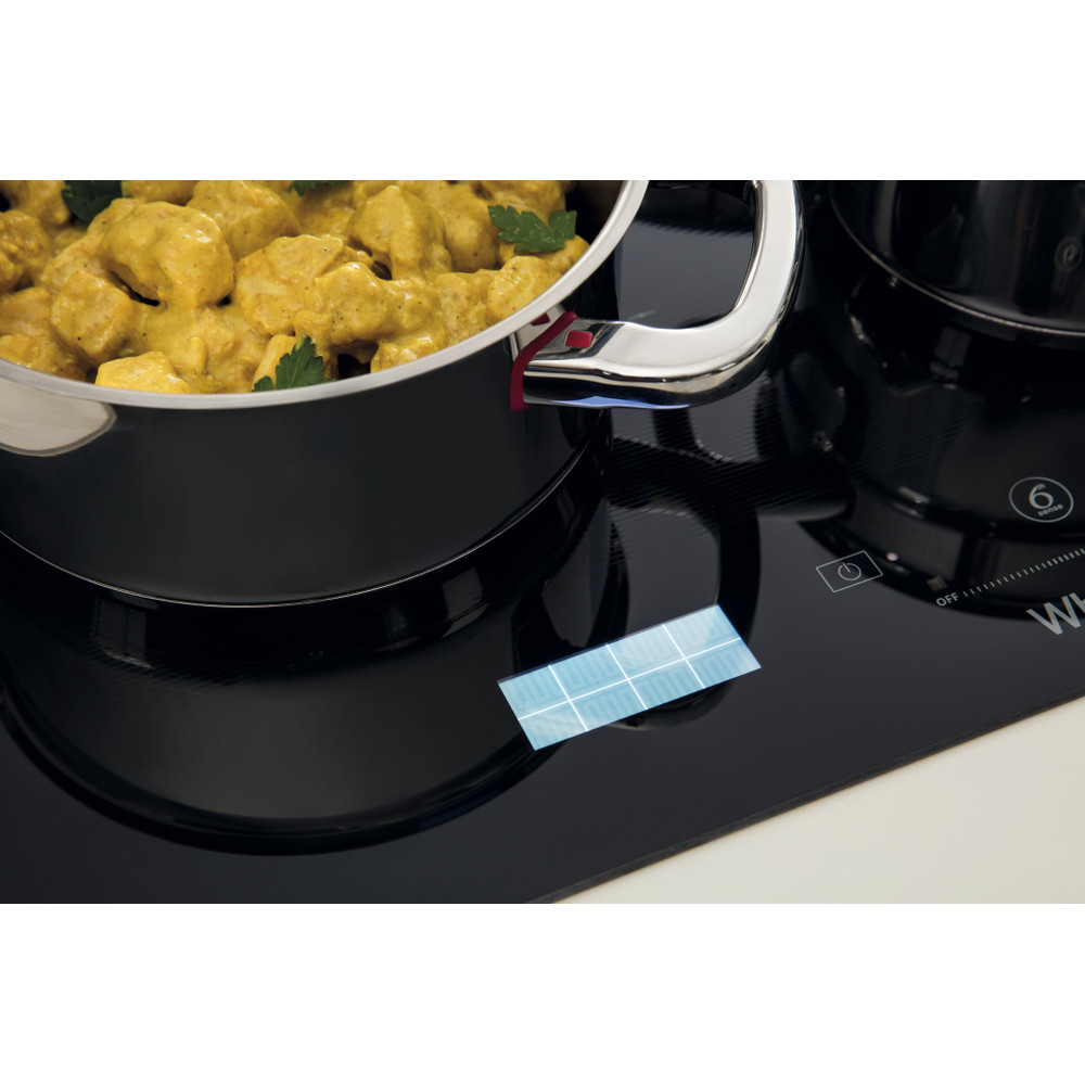 Whirlpool SMP 658C/BT/IXL beépíthető indukciós kerámialap, 65x51x5.4 cm, fekete szín