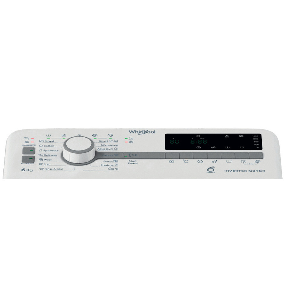 Whirlpool TDLRG 6261BS EU/N felültöltős mosógép, 6 kg, inverter motor, 40x60x90 cm 