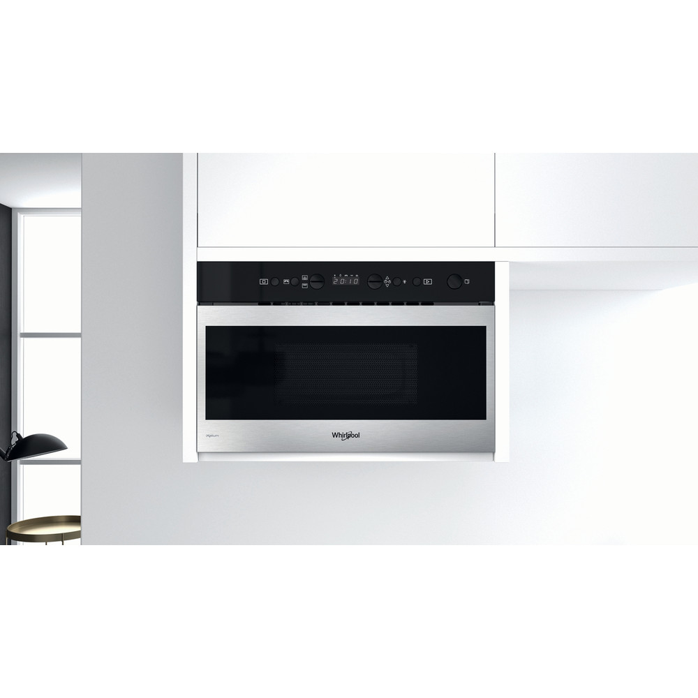 Whirlpool W9 MN840 IXL beépíthető mikrohullámú sütő, 750W, 22L, 59.5x32x38.2 cm, inox szín