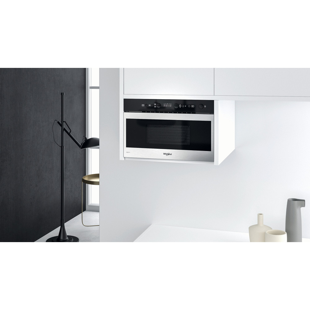 Whirlpool W9 MN840 IXL beépíthető mikrohullámú sütő, 750W, 22L, 59.5x32x38.2 cm, inox szín