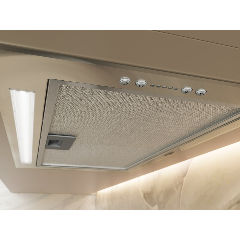 Whirlpool WCTH 63F LEB X kürtőbe építhető konyhai elszívó, 51.4x28.3x25.1 cm, inox szín 