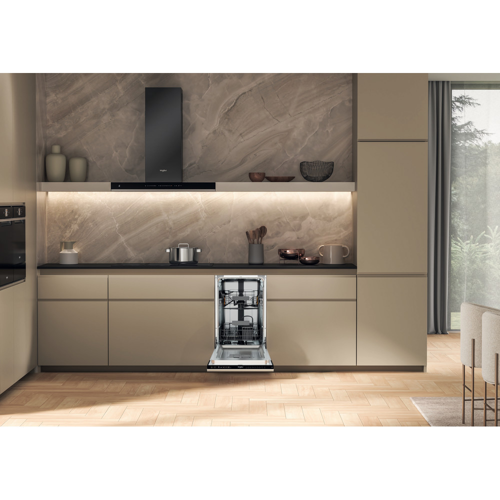 Whirlpool WH2IC10BS7LA0 teljesen beépíthető mosogatógép, automatikus ajtónyitás, 10 teríték, 44.8x55.5x82 cm