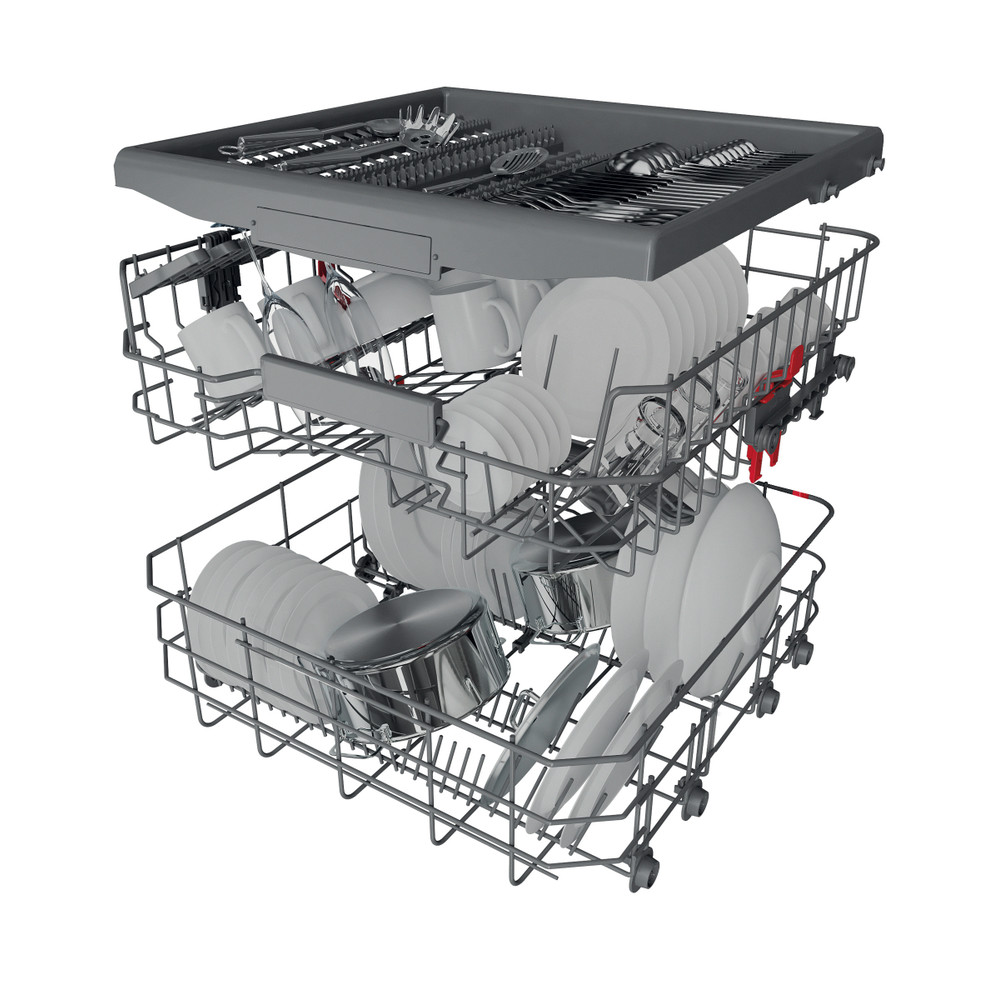 Whirlpool WH4IFB14BN6S teljesen beépíthető mosogatógép, 14 teríték, 3 kosár, 59.8x55.5x82 cm