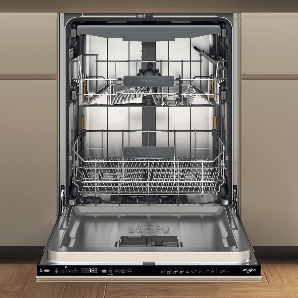 Whirlpool WH6IB16AM6T0 teljesen beépíthető mosogatógép, 16 teríték, 3 kosár, automatikus ajtónyitás, 59.8x55.5x82 cm