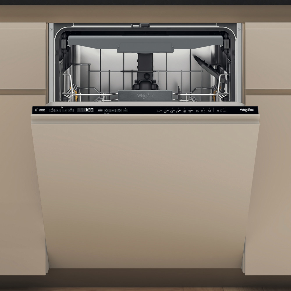 Whirlpool WH6IC16B4M6T0 teljesen beépíthető mosogatógép, 3 kosár, automatikus ajtónyitás, 16 teríték, 59.8x55.5x82 cm