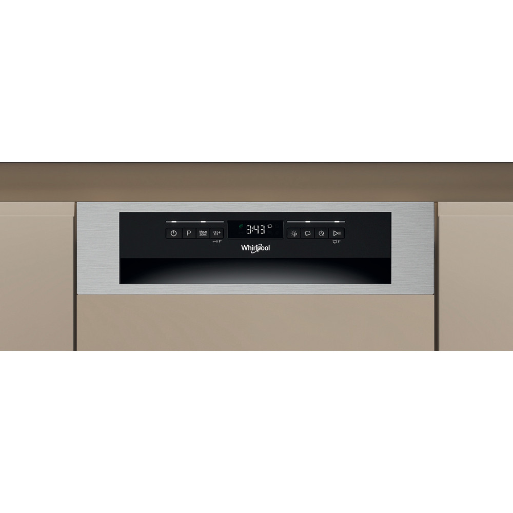 Whirlpool WH6PB10BS7A0 beépíthető kezelőpaneles mosogatógép, 10 teríték, 3 kosár, automatikus ajtónyitás, 44.8x55.5x82 cm