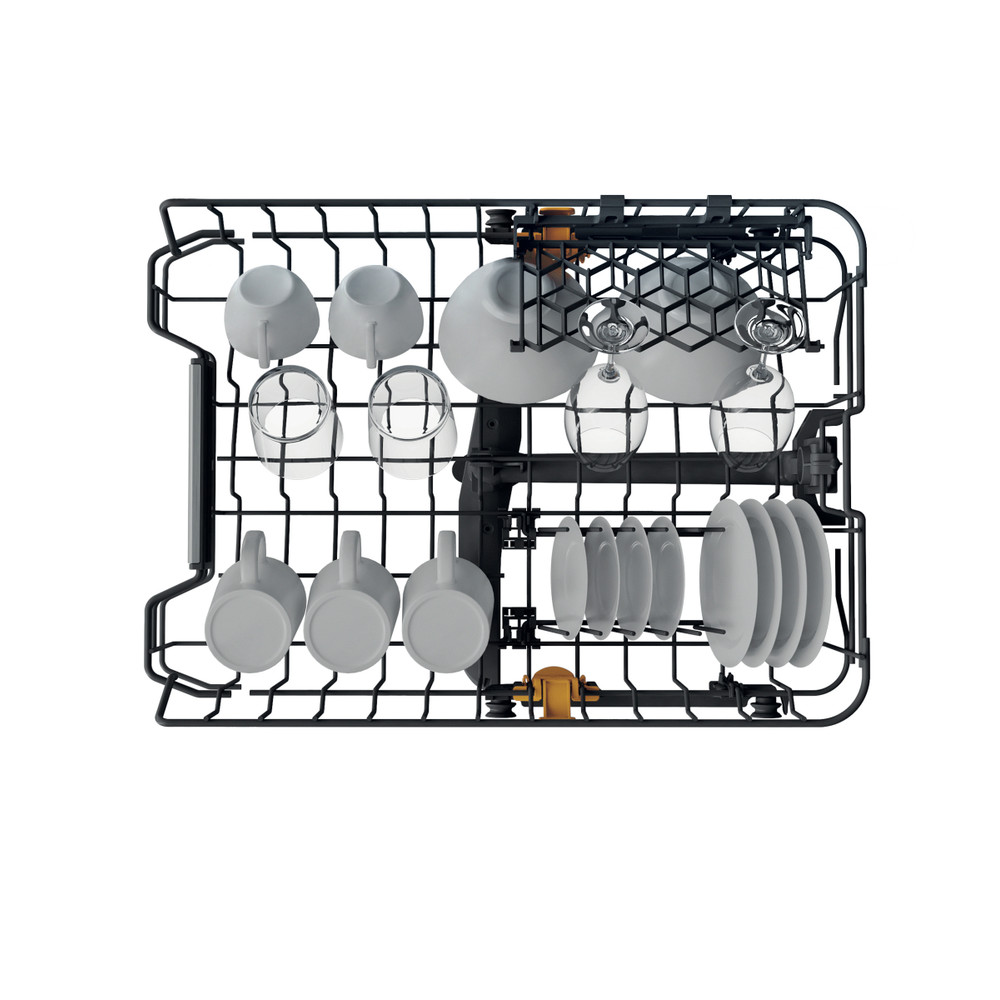 Whirlpool WH6PB10BS7A0 beépíthető kezelőpaneles mosogatógép, 10 teríték, 3 kosár, automatikus ajtónyitás, 44.8x55.5x82 cm