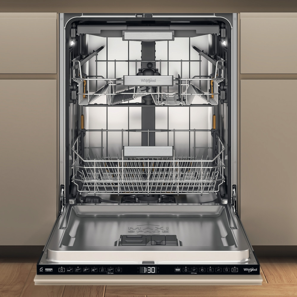 Whirlpool WH7IA115B2M3TUS0 teljesen beépíthető mosogatógép, 15 teríték, automatikus ajtónyitás, 3 kosár, 59.8x55.5x82 cm