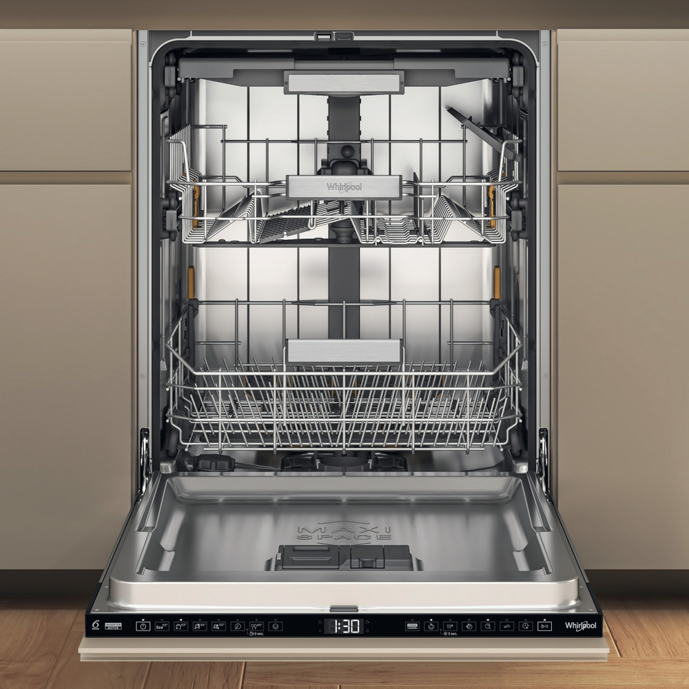 Whirlpool WH7IA15AM3LS0 teljesen beépíthető mosogatógép, 3 kosár,15 teríték, automatikus ajtónyitás, 59.8x55.5x82 cm