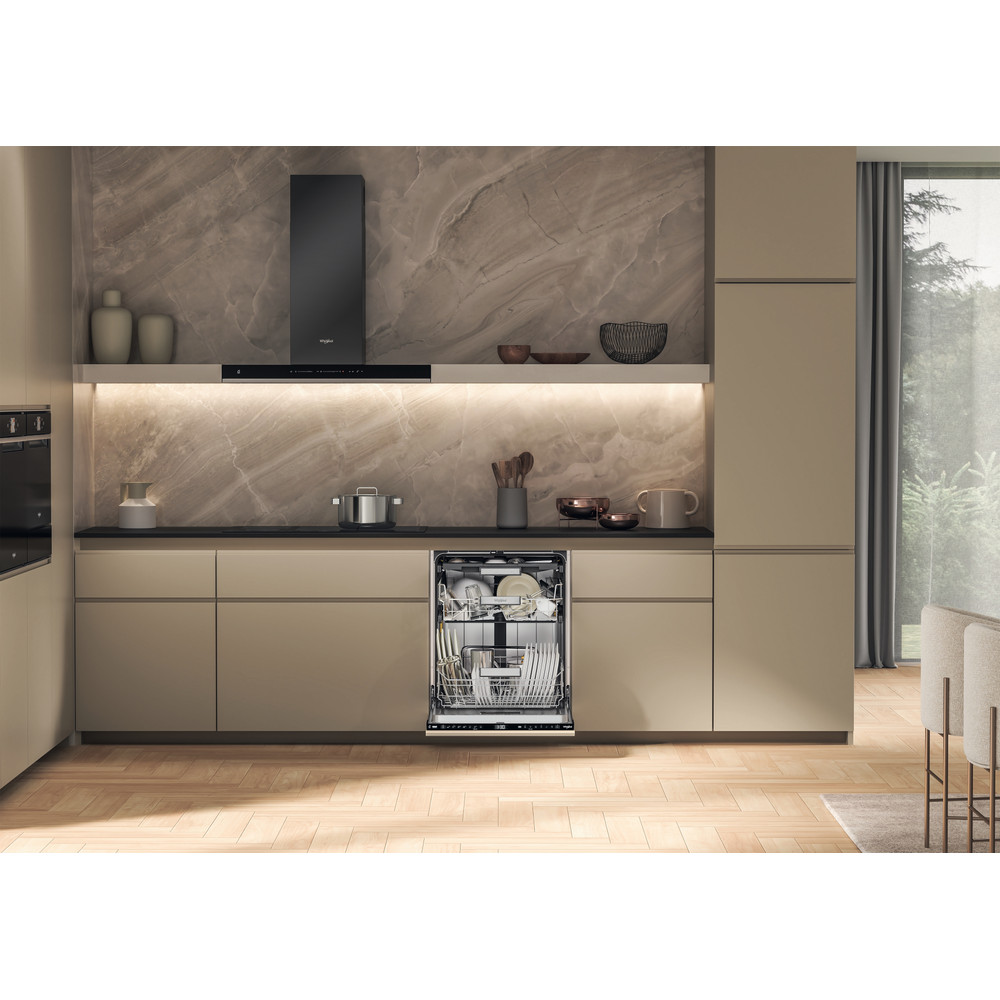 Whirlpool WH7IA15AM3LS0 teljesen beépíthető mosogatógép, 3 kosár,15 teríték, automatikus ajtónyitás, 59.8x55.5x82 cm