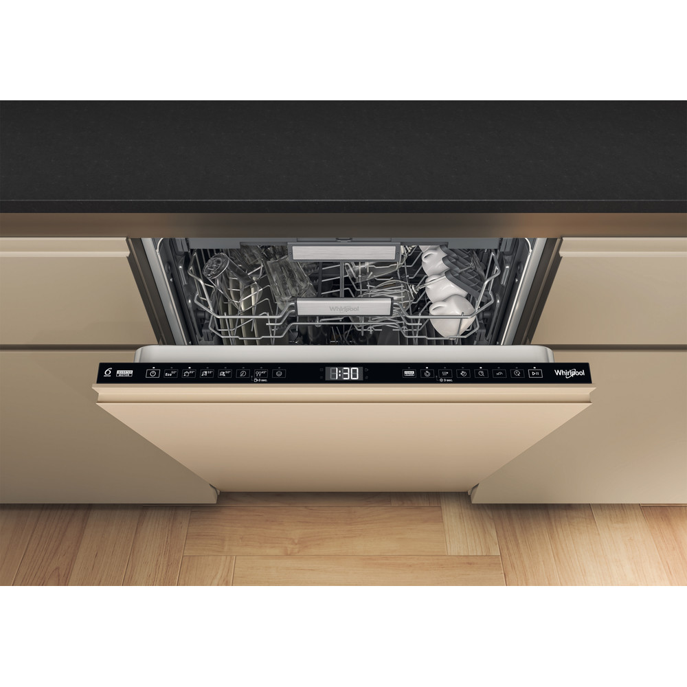 Whirlpool WH7IA15AM3LS0 teljesen beépíthető mosogatógép, 3 kosár,15 teríték, automatikus ajtónyitás, 59.8x55.5x82 cm