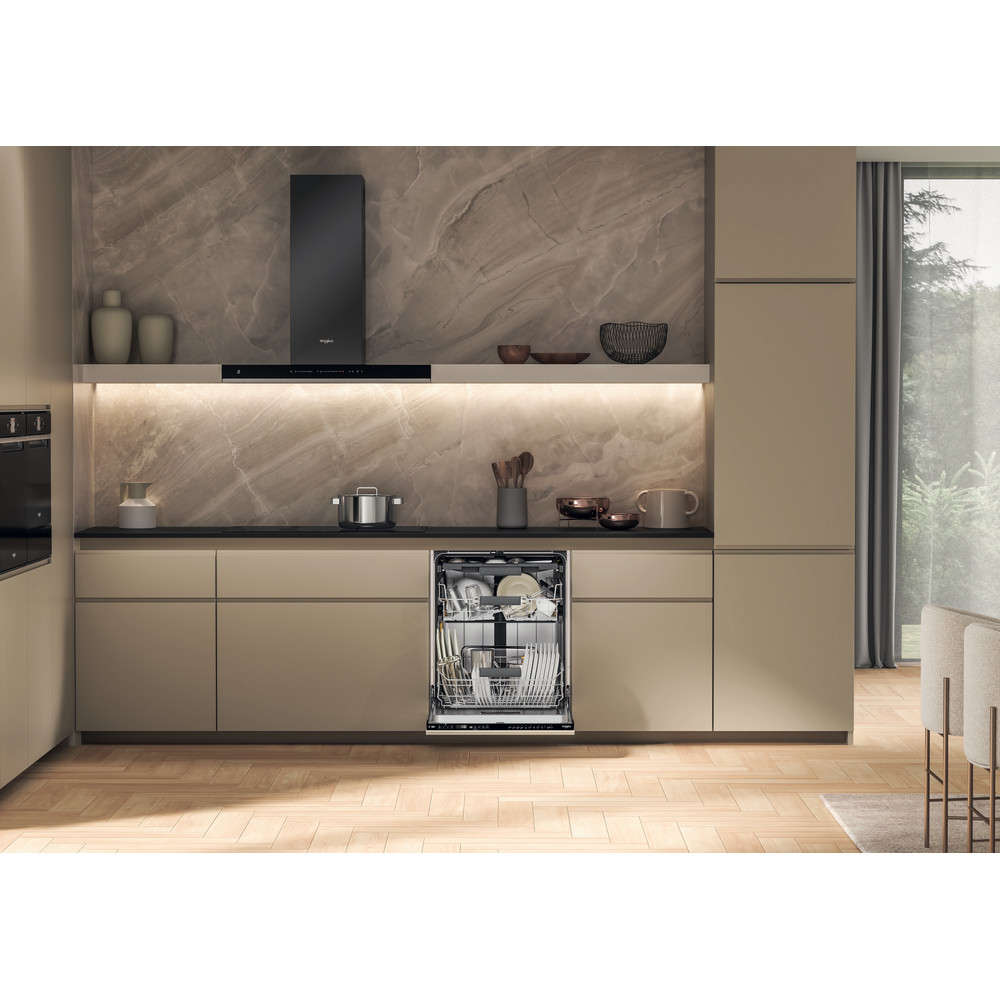 Whirlpool WH7IPA15BM6L0 teljesen beépíthető mosogatógép, 15 teríték, automatikus ajtónyitás, 59.8x55.5x82 cm