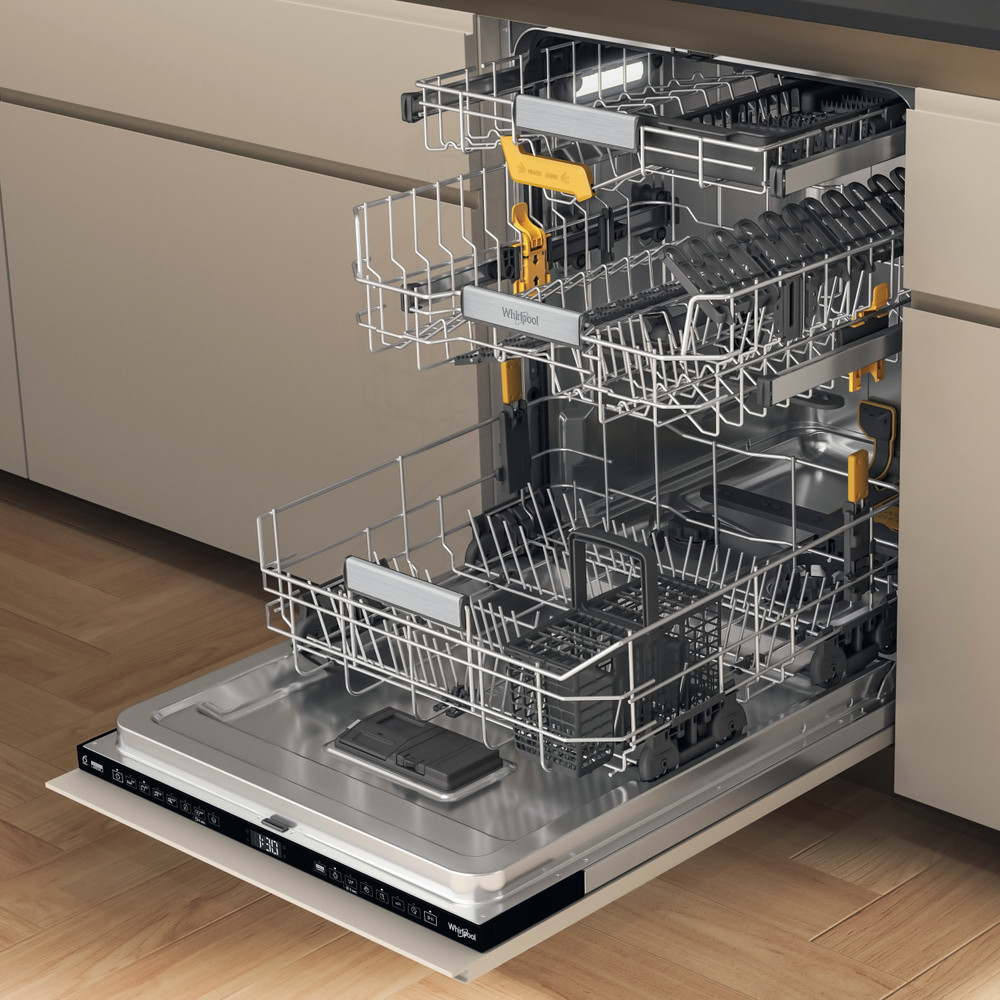 Whirlpool WH8IA15AM3TUS0 teljesen beépíthető mosogatógép, 3 kosár, automatikus ajtónyitás, 15 teríték, 59.8x55.5x82 cm