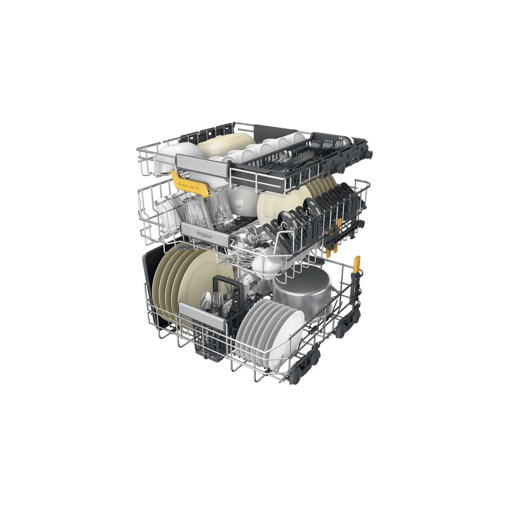 Whirlpool WH8IA15AM3TUS0 teljesen beépíthető mosogatógép, 3 kosár, automatikus ajtónyitás, 15 teríték, 59.8x55.5x82 cm