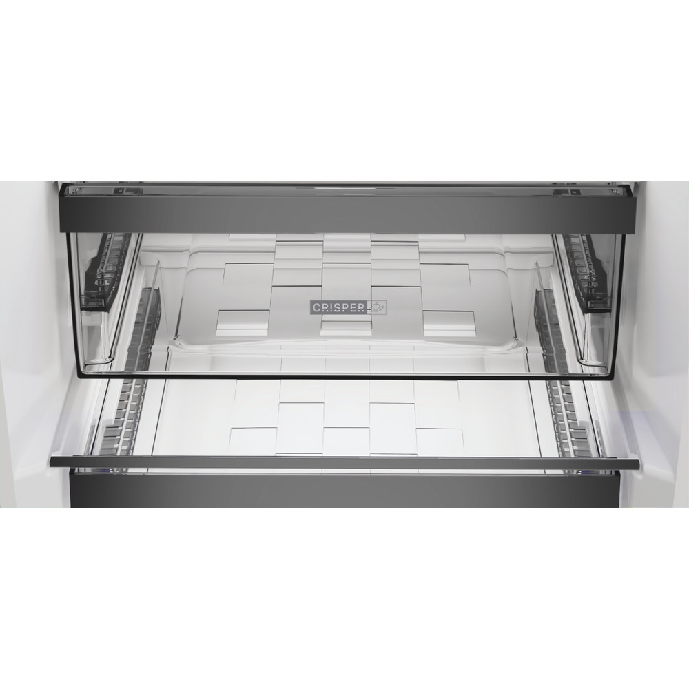 Whirlpool WHK 25404 XP8E Total No Frost alulfagyasztós kombinált hűtőszekrény, 249/106L, Zen Inverter kompresszor, 59.5x66.3x203.5 cm, új ezüst szín