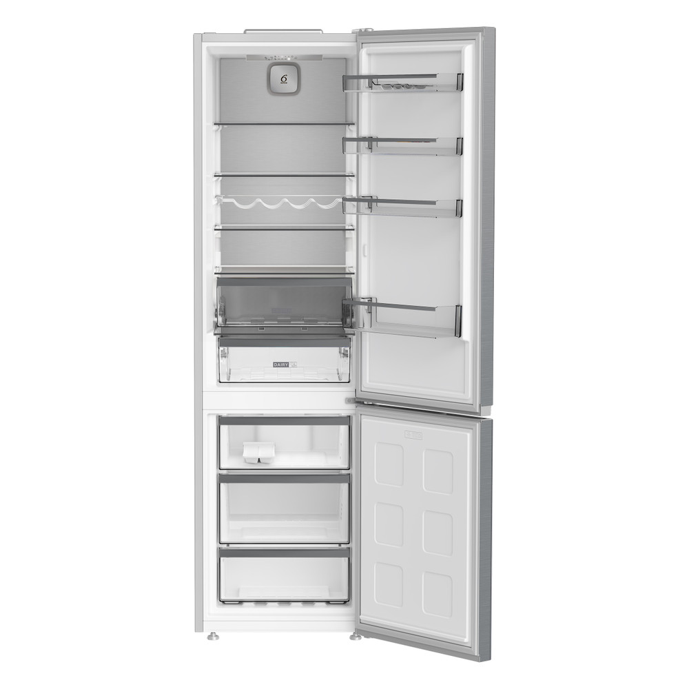 Whirlpool WHK 25404 XP8E Total No Frost alulfagyasztós kombinált hűtőszekrény, 249/106L, Zen Inverter kompresszor, 59.5x66.3x203.5 cm, új ezüst szín