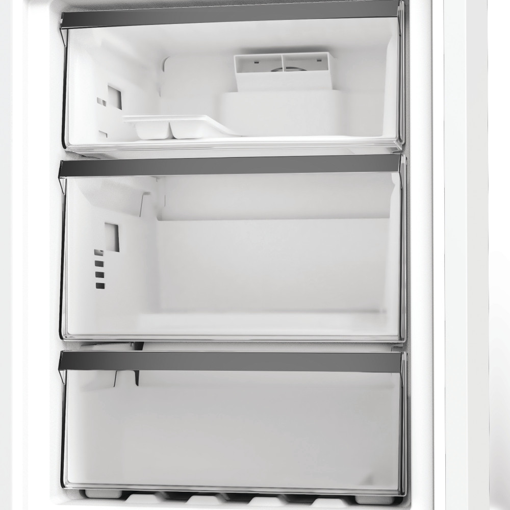 Whirlpool WHK 25404 XP8E Total No Frost alulfagyasztós kombinált hűtőszekrény, 249/106L, Zen Inverter kompresszor, 59.5x66.3x203.5 cm, új ezüst szín