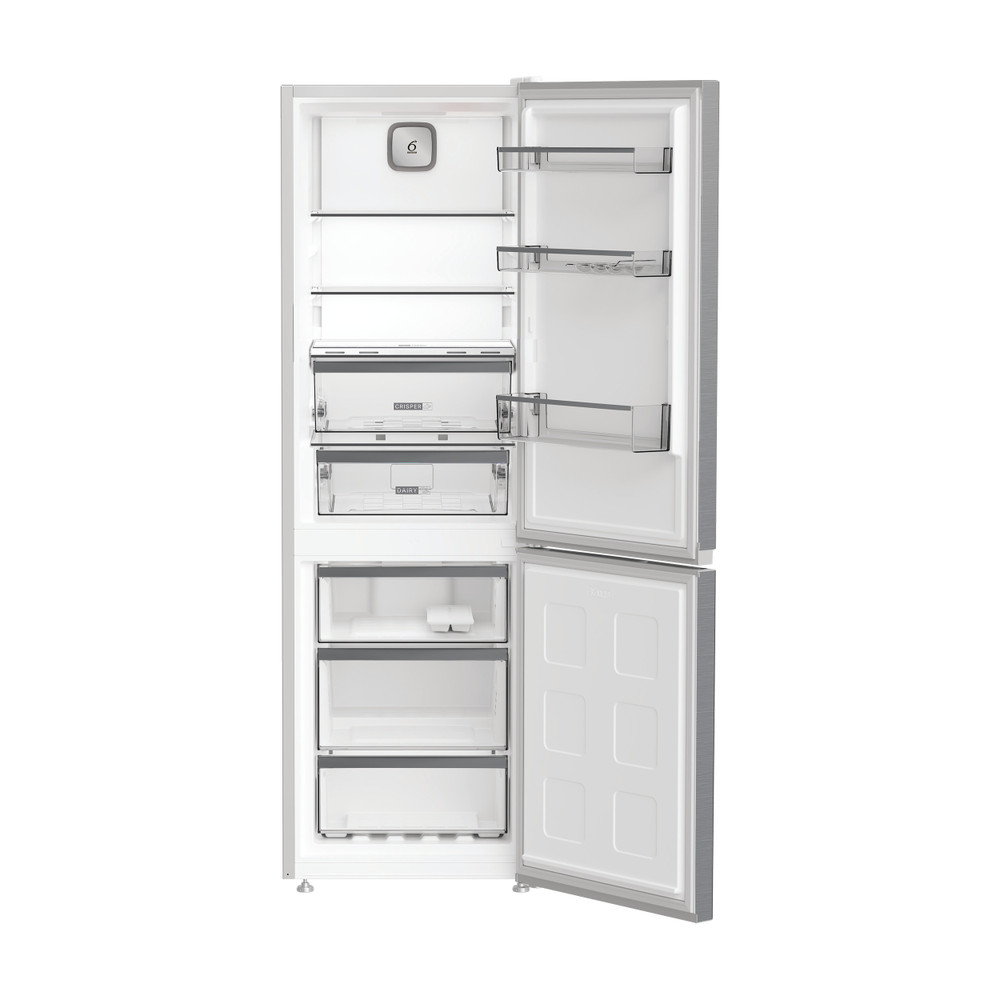 Whirlpool WHK 26363 XP6E Total No Frost alulfagyasztós kombinált hűtőszekrény, 210/106L, Zen Inverter kompresszor, 59.5x66.3x186.5 cm, inox szín 
