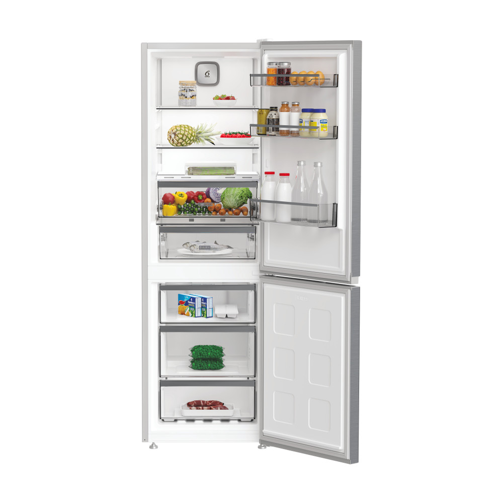 Whirlpool WHK 26363 XP6E Total No Frost alulfagyasztós kombinált hűtőszekrény, 210/106L, Zen Inverter kompresszor, 59.5x66.3x186.5 cm, inox szín 