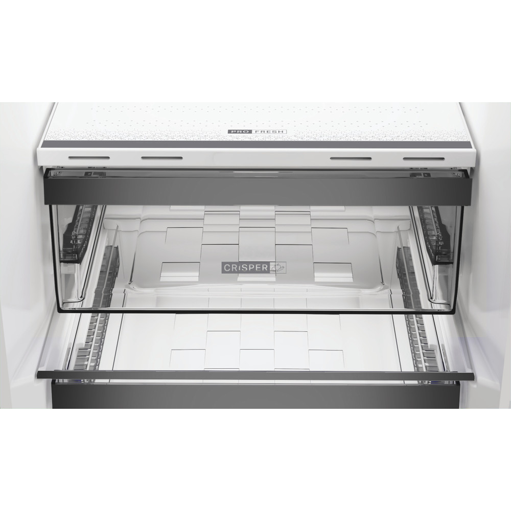 Whirlpool WHK 26363 XP6E Total No Frost alulfagyasztós kombinált hűtőszekrény, 210/106L, Zen Inverter kompresszor, 59.5x66.3x186.5 cm, inox szín 