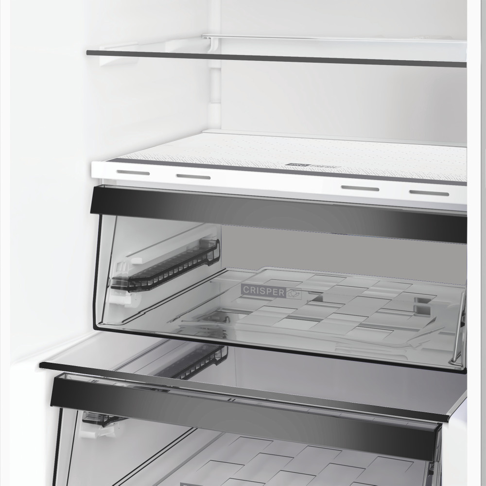 Whirlpool WHK 26363 XP6E Total No Frost alulfagyasztós kombinált hűtőszekrény, 210/106L, Zen Inverter kompresszor, 59.5x66.3x186.5 cm, inox szín 