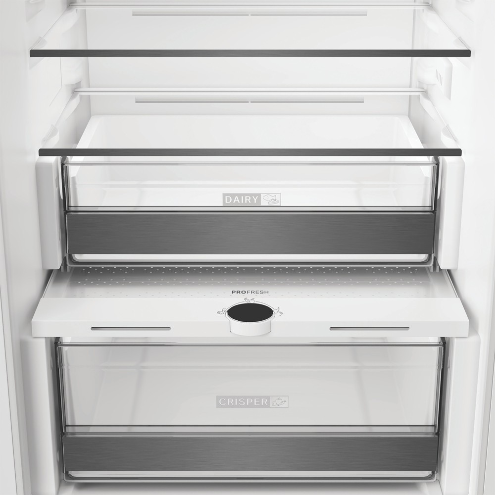 Whirlpool WHK2 5292 B4E Total No Frost beépíthető alulfagyasztós kombinált hűtőszekrény, 194/76L, Zen Inverter Kompresszor, 54x55x177.5 cm, cink fém szín 