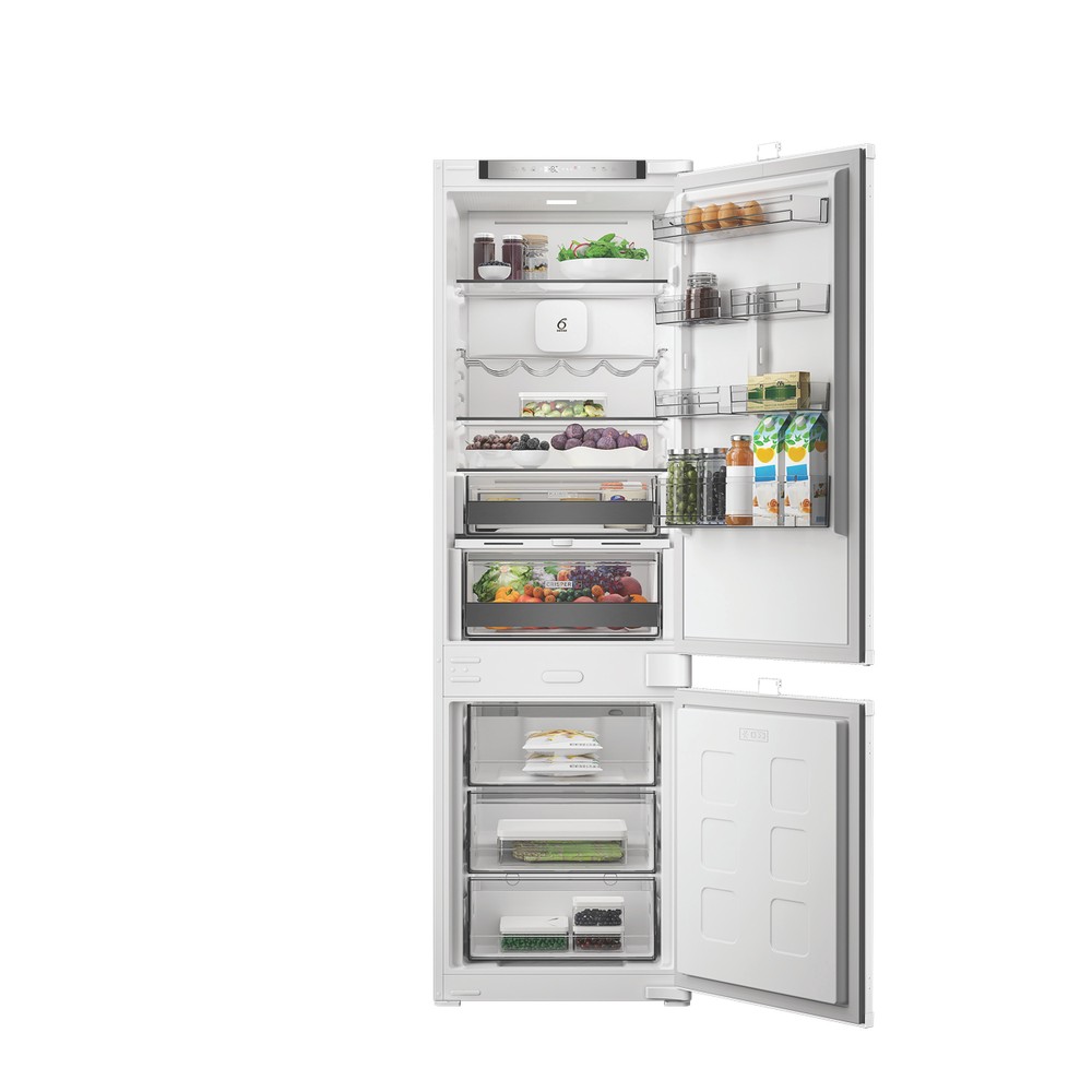 Whirlpool WHK2 5292 B4E Total No Frost beépíthető alulfagyasztós kombinált hűtőszekrény, 194/76L, Zen Inverter Kompresszor, 54x55x177.5 cm, cink fém szín 
