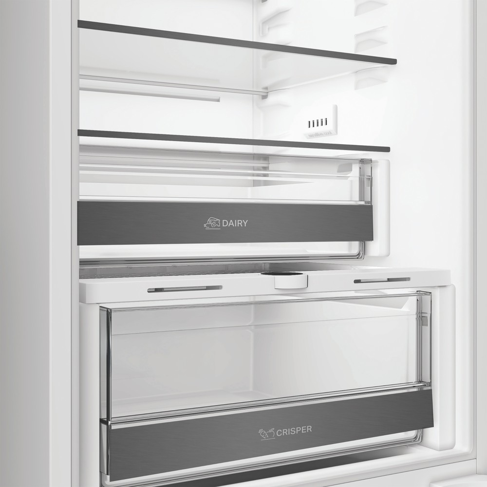 Whirlpool WHK2 5294 B7E1 Total No Frost beépíthető alulfagyasztós kombinált hűtőszekrény, Zen Inverter Kompresszor, 194/76L, 54x55x177.5 cm