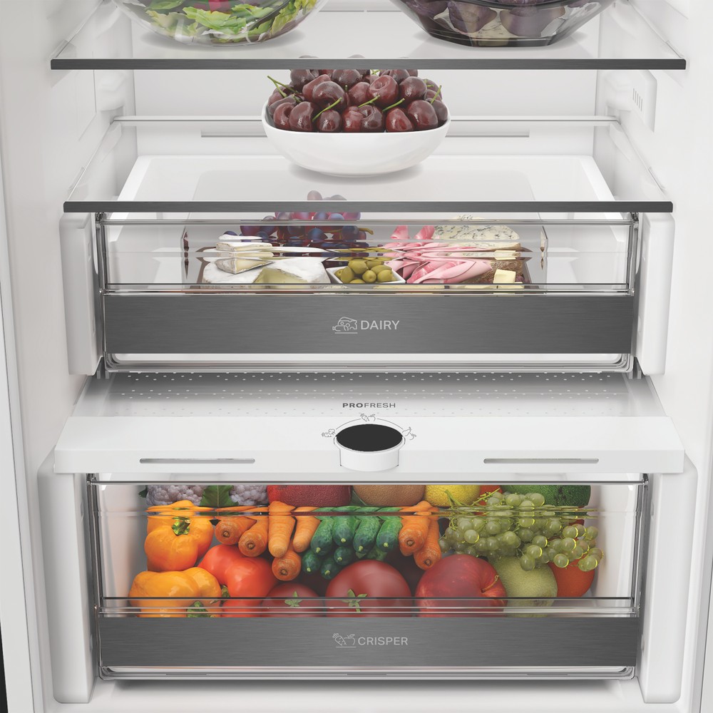Whirlpool WHK2 5294 B7E1 Total No Frost beépíthető alulfagyasztós kombinált hűtőszekrény, Zen Inverter Kompresszor, 194/76L, 54x55x177.5 cm