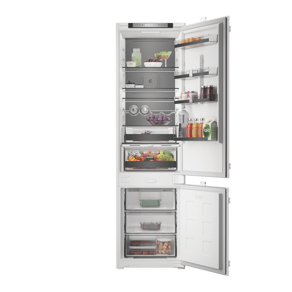 Whirlpool WHK2 5323 B5E1 Total No Frost beépíthető alulfagyasztós kombinált hűtőszekrény, 224/76L, Zen Inverter Kompresszor, 54x55x193.5 cm, cink fém szín 