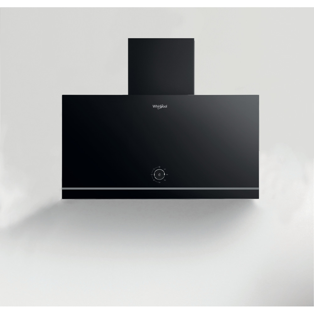 Whirlpool WHVA 62F LM K beépíthető falra szerelhető döntött kürtös konyhai elszívó, 59.8x25x77.5 cm, fekete szín 