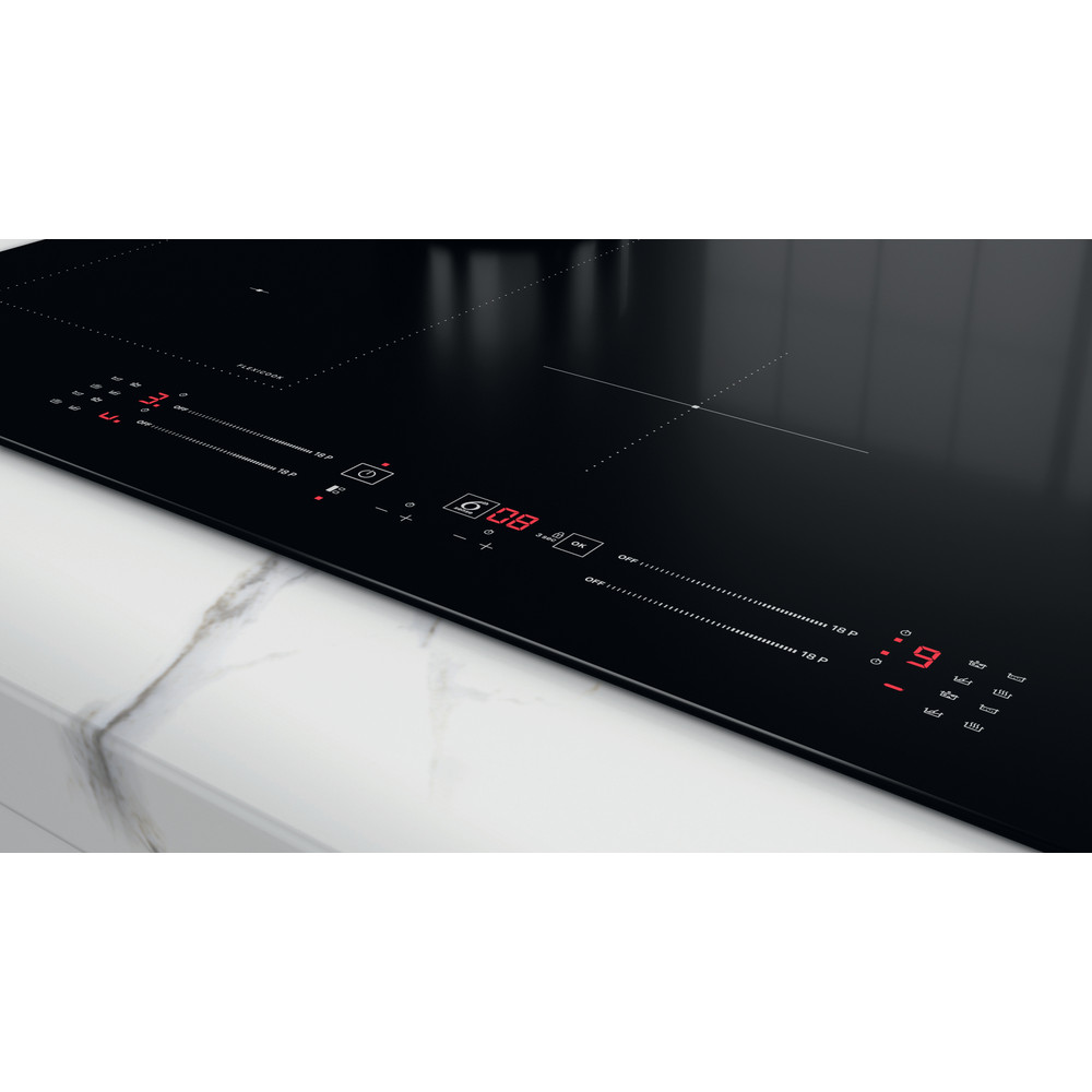 Whirlpool WL S3777 NE beépíthető indukciós kerámialap, 77x51x5.4 cm, fekete szín 