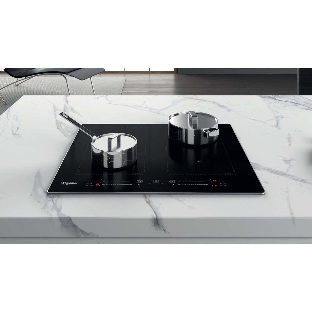 Whirlpool WL S8560 AL beépíthető indukciós kerámialap, 59.8x51.8x5.4 cm, fekete szín 