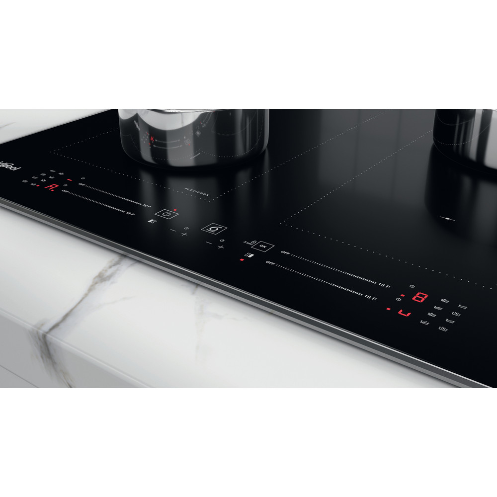 Whirlpool WL S8560 AL beépíthető indukciós kerámialap, 59.8x51.8x5.4 cm, fekete szín 