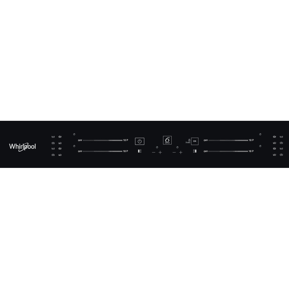 Whirlpool WL S8560 AL beépíthető indukciós kerámialap, 59.8x51.8x5.4 cm, fekete szín 